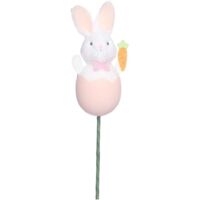 1 Stück Ostern Ornamente – Frühling Hase und Korb Dekoration, Schaum-Eier und Karotten, Ideal zur Dekoration Ihres Innenraums, Rosa