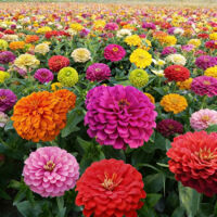 200 Zinnien-Mix Samen – Bunte Blumen, Einfache Aussaat, Garten & Container