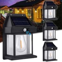 4er Pack Tungsten-Solar-Wandleuchten – Bewegungsmelder, 3 Modi