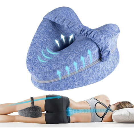Cuscino Ergonomico per Ginocchia in Memory Foam – Cuscino Ortopedico per Gambe per Dormire sul Fianco, Supporto Confortevole per l'Allineamento delle Gambe, con Cinghia e Federa Rimovibile (1/5)
