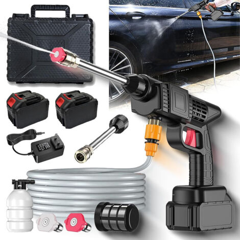 Idropulitrice Senza Fili 3000 W – 21 V 6000 mAh, con 2 Batterie, 2 Ugelli e Tubo 5 m, Ideale per Auto, Giardino e Terrazzo (1/5)