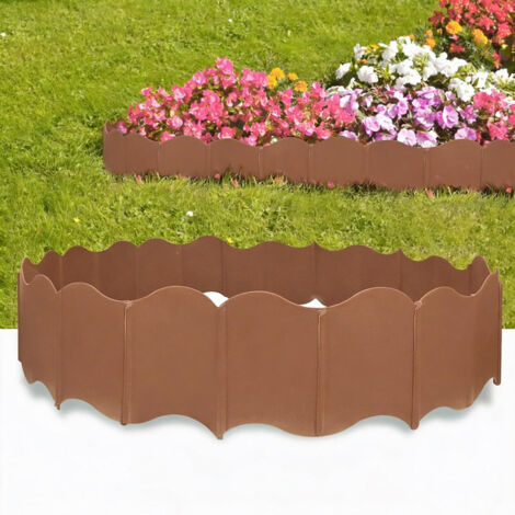 Kit recinzioni da giardino 2,7 m, 20 pezzi impilabili con 10 picchetti, altezza 15 cm, facile installazione, resistente sole e pioggia, ideale per decorare cortile, vialetto e giardino, rosso mattone (1/5)