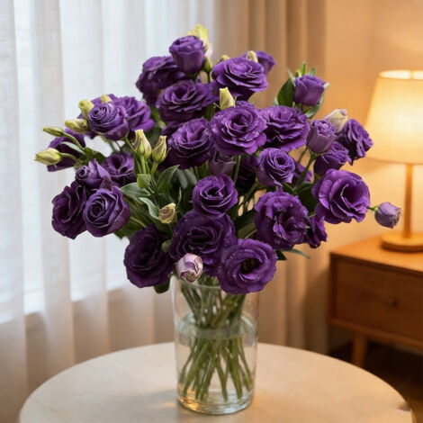 1000 Semi di Lisianthus Viola – Eustoma Grandiflorum, Fiori Doppi Ornamentali per Giardino e Balcone