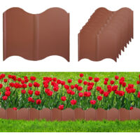 Recinzione da giardino 2,7 m, kit 20 pezzi impilabili, altezza 15 cm, resistente pioggia e sole, montaggio rapido, perfetta per decorazione cortile, giardino e vialetti, rosso mattone
