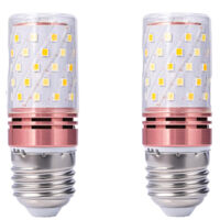 2 bombillas LED E27 – 12W – Luz fría 6000K – 100 lm/W – Perfectas para lámparas de mesa y de noche