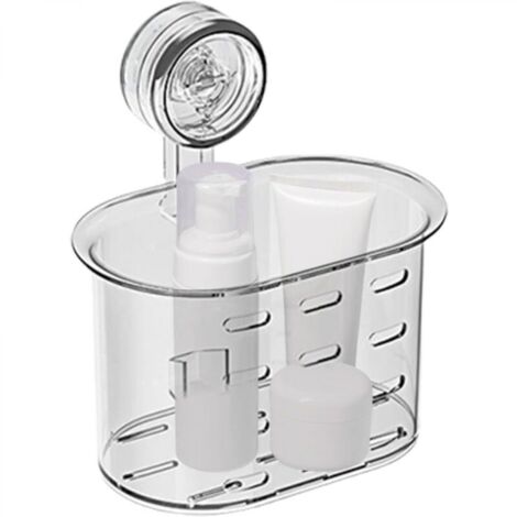 Organisateur De Douche Pour Salle De Bain Boîte De Rangement Salle De Bain Accessoires De Douche Support Amovible À Ventouses Sans Perçage Pour Tissus, Produits De Toilette Et Cosmétiques (1/5)