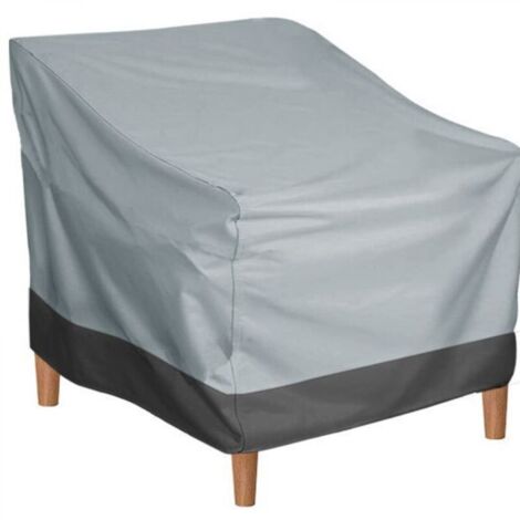 Housse de protection imperméable pour meubles d'extérieur, tissu Oxford gris et noir, 80 x 85 x 91,5 cm, pour jardin, cour, parasol, canapé, 1 pièce (1/5)