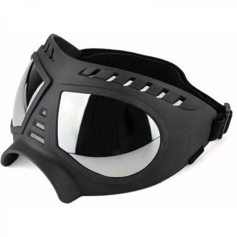 Lunettes pour Chien Lunettes pour Animaux de Compagnie, Lunettes pour Moyen Grand Chien de Anti-UV Imperméable et Coupe-Vent - Noir (1/4)