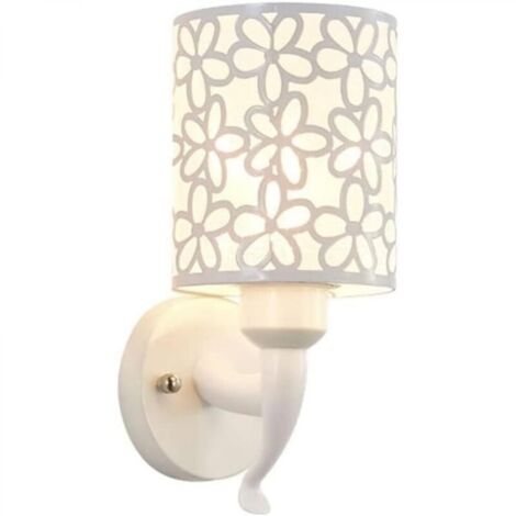 Applique murale LED blanche moderne style nordique avec abat-jour floral pour couloir, escalier, chevet,Blanc (1/5)