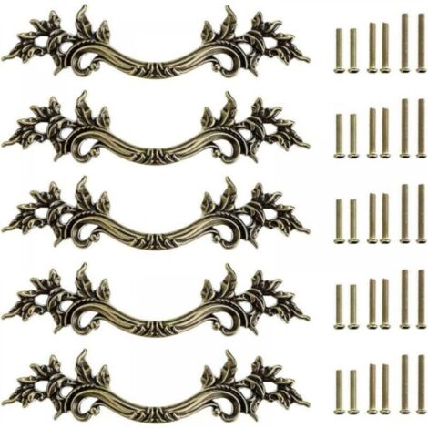 (bronze) 5pcs Poignée de porte vintage Bouton de Porte de Placard rétro,décorer le Tiroir, la Commode, Placard, Meuble etc (1/5)