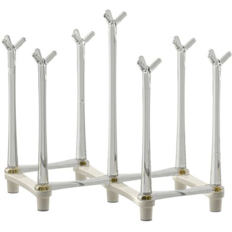 Blanc, hauteur 18,5 cm, égouttoir à vaisselle pour tasses à eau, tasses à café, tasses à thé et autres plats de cuisine. (1/5)