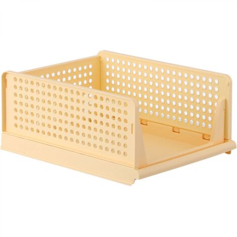 Panier de rangement jaune 33,5 x 43 x 18,5 cm, 1 pièce, séparateur de tiroir en plastique, conteneur de bureau pour armoire, cuisine (1/5)