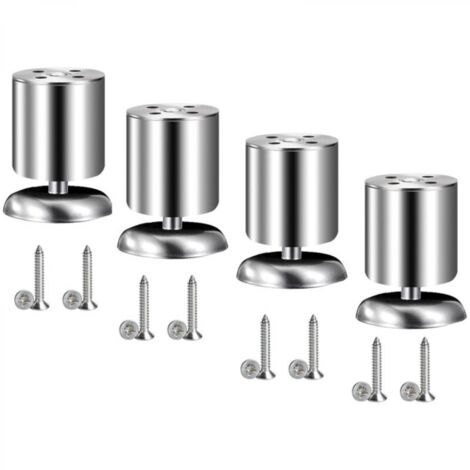 Pieds de meubles en acier inoxydable en quatre parties, adaptés aux bureaux, canapés, tables, pieds de meubles, 80 mm, argent (1/5)