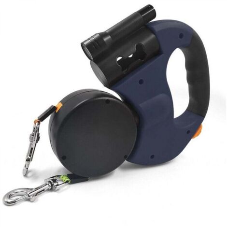 Laisse Double pour Chien Rétractable - 360 ° sans Enchevêtrement, 3 mètres, Jusqu'à 50 LB (1/5)