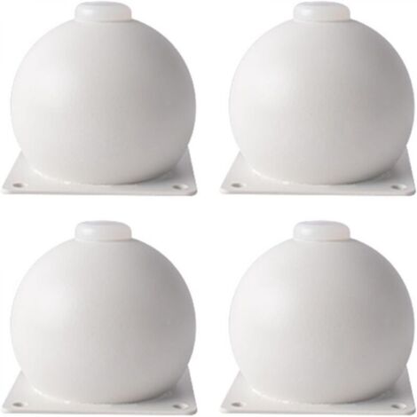 Lot de 4 pieds de canapé ronds en métal, à visser, pour meubles, support de lit haute capacité (blanc, taille M) (1/5)