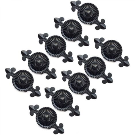 Lot de 10 poignées de meuble, boutons de tiroir, boutons de meuble, boutons pour armoire, tiroir (noir) (1/5)