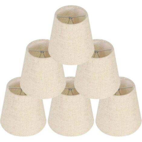 6 Pièces Abat-Jour pour Lampes de Table Lampe, abat jour clip, abat jour ,Remplacement Abat Jour en Lin Petits Abat Jour avec Clip pour Table de Chevet, Applique Murale en Cristal, Lustre de Bougeoir (1/5)