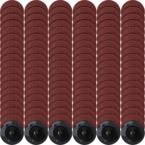 Disques de ponçage rouges de 2 pouces, grain 114, avec rouleaux de grain 240 pour le polissage de surface, l'ébavurage et l'élimination de la rouille. (1/5)
