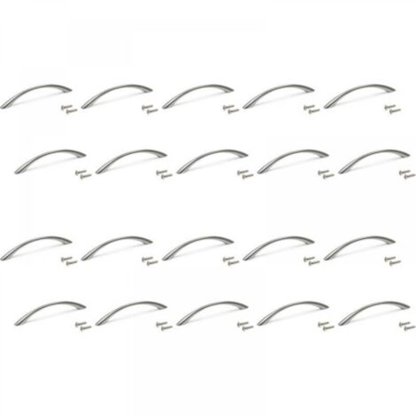 Lot de 20 poignées pour meubles, L160mm, entraxe 128mm, Zamak, Nickel satiné (1/4)