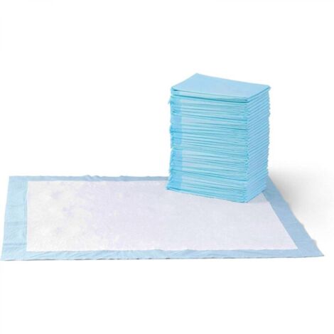 Coussinets d'urine bleus (45 cm x 60 cm) pour chiots, anti-fuites, super absorbants, séchage rapide, apprentissage de la propreté, 50 unités (1/5)