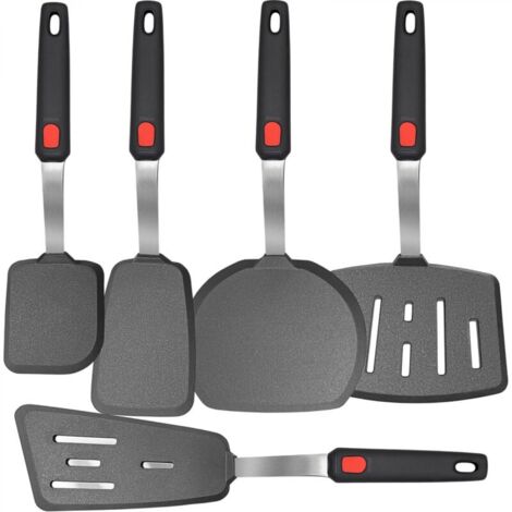 Ensemble de 5 spatules en silicone pour mélanger, manche et lame en caoutchouc résistant à la chaleur jusqu'à 600 °F, ustensiles de cuisine antiadhésifs, spatule à œufs (1/5)