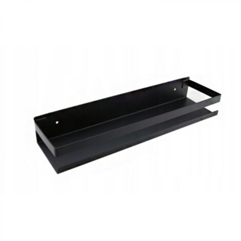 Étagère À Épices Murale Perforée Porte-Épices En Acier Inoxydable Étagère À Épices De Rangement De Cuisine, Noir 40cm (1/5)