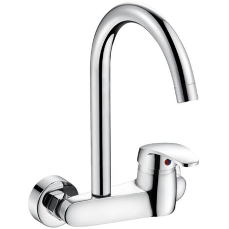 Mitigeur de cuisine cuivre fin cuisine mural chaud et froid robinet double trou ménage évier lavabo balcon buanderie piscine mitigeur sans tuyau (1/3)