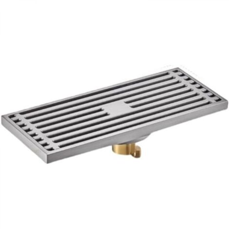 Shower Drainer Invisible Thickened Copper Floor Drain Deodorant and Overflow Proof Toilet Bathroom Washing Machine 8X20Cm Strip Brushed (1/5)