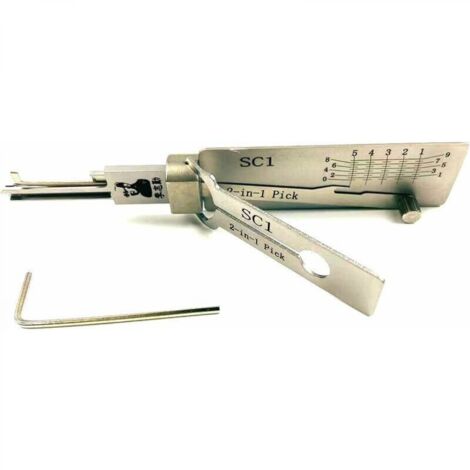 SC1 LiShi Tools 2 en 1 Outils de crochetage de serrure pour serrurier professionnel SC1 LiShi Decord et Pick Set (1/3)