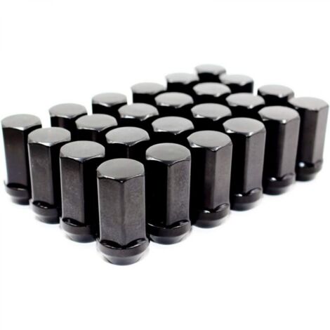 24pcs Black Duplex Hex Nuts 14 x 1.5mm 45mm Overall Length 7/8 x 22mm for Cadillac Chevy Chevrolet Ford (1/5)