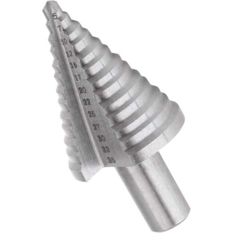 Ineasicer Foret Étagé Cône Trou Cutter 13 étapes 5-35mm Rondes Shank Bit Cone Cutting Drill avec Revêtement Titane pour Métal Bois Plastique (1/5)