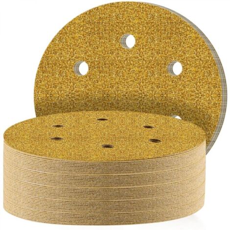 Disques Abrasifs 150mm,40 Pièces Abrasifs de Ponçage Ponceuse tampons ponçage ronds 6 trous Grain 60 pour Poncer Polir Dérouiller pour Ponceuse Excentrique (1/5)