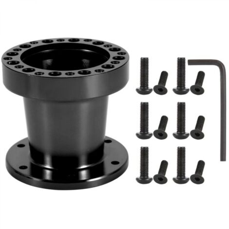 Kit d'adaptateur de moyeu de volant universel en aluminium pour voiture, 3 pouces (noir) (1/5)