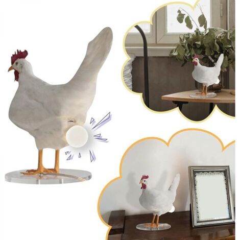 Oeuf de Poule Pondant Drôle de Lumière, Lampe D'Oeuf de Poule Led en Résine Réaliste, Lampe D'Oeufs de Poule de Pâques en Peluche, Lumière Décorative pour la Maison, la Chambre À Coucher, Le Salon (1/5)