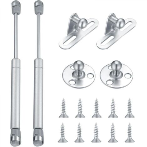 Loquet et pêne, lot de 2, ressorts à gaz, 60 N, piston pneumatique pour portes de cuisine, ressort à gaz pour portes de meubles, charnières, bras amortisseur pour charnières de meubles (1/5)