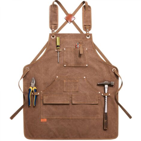 Tablier en toile super épaisse, poche multifonctionnelle, cuisine, manucure, uniforme de nettoyage, travail du bois, mécanique, ferme, ranch, tablier de protection (1/5)