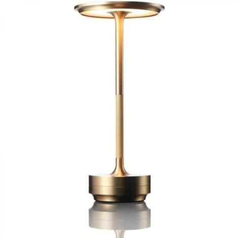 Lampe d'établi, lampe de table métallique sans fil en forme de I avec capteur tactile, lampe de bureau rechargeable à intensité variable 3 couleurs, éclairage décoratif LED étanche pour chambre et sal (1/5)