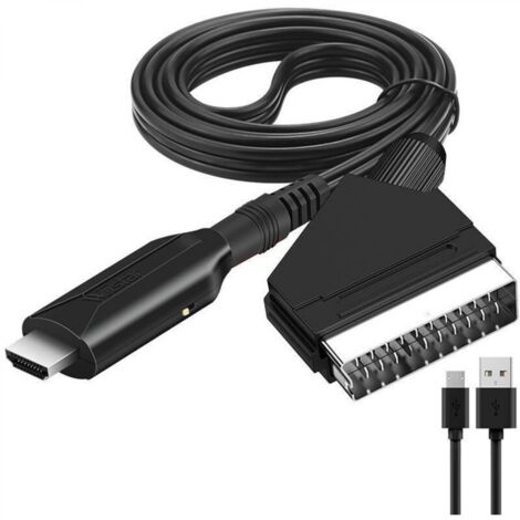 Convertisseur Péritel vers HDMI, Convertisseur Péritel HDMI Câble, Adaptateur Péritel vers HDMI pour TV, Scart to HDMI, pour Full HD TV 720P/1080P,Audio Vidéo pour Lecteur Sky Blu-Ray STB Xbox PS3 (1/5)