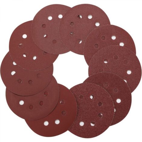 Disque de Ponçage 125mm, 100pcs Disques Abrasifs 40/60/80/100/120/180/240/320/400/800 Grain Taille pour Poncer/Polir/Dérouiller(8 trous) (1/5)