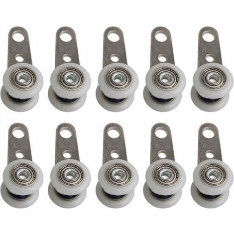 Lot de 10 Roulettes pour baies vitrées ou portes coulissantes - En métal et en plastique - 4,5 X 1,9 Cm (1/5)