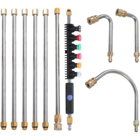 Pistolet pulvérisateur de nettoyage de toiture 10 pièces, raccord rapide 1/4", kit de nettoyage de gouttières (1/5)
