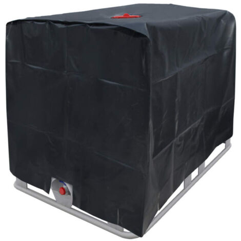 Bâche de réservoir d'eau, Bâche Couverture Réservoir IBC pour Cuve 1000L, Capôt de Protection Container Citerne Eau, Anti-poussière Anti-UV Anti-Pluie, 120x100x116cm (le noir) (1/5)