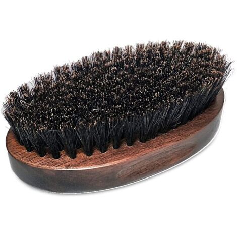 Brosse à barbe en poils de sanglier pour homme, manche style noyer, brosse lissante pour barbe, cadeau pour homme, noir et marron, (1/5)