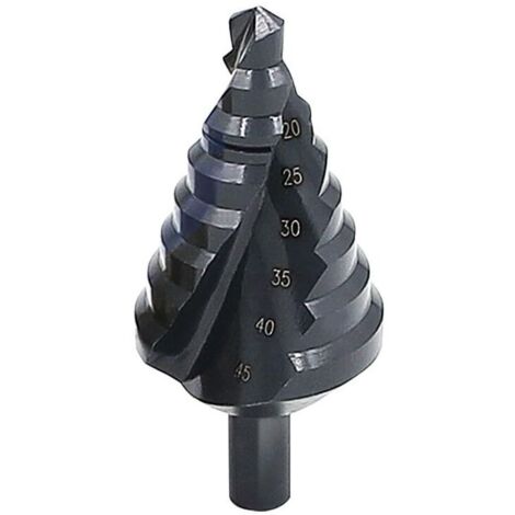 Foret étagé en spirale Nitriding Cutter multi-trous 10 mm-45 mm au total 8 tailles de trous pour la découpe de trous, agrandir, tôle métallique, PCV, travail du bois (1/5)