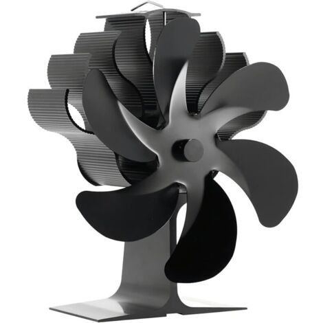 Ventilateur à 6 pales pour poêle à bois, ventilateur de chauffage pour poêle à bois, accessoires pour poêle à bois, fonctionnement silencieux, circulation d'air chaud pour grandes pièces (1/5)