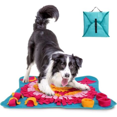 Tapis de Chien Snuffle Mat, Tapis de Fouille pour Alimentation Lente, Jouet Reniflant Éducatif Pliable70x70 (1/5)