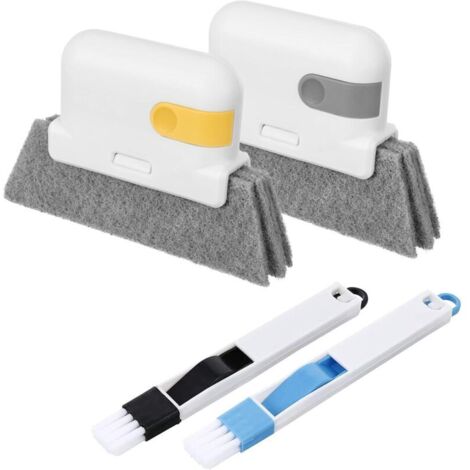 Brosse de nettoyage multifonctionnelle pour rainures de fenêtres et de portes, 4 pièces (1/5)