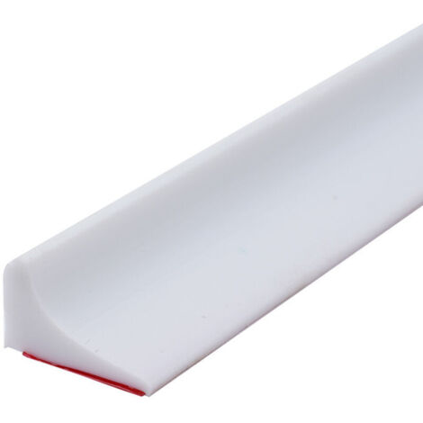 100CM Barriere De Douche Silicone,Barre De Seuil De Douche Anti Débordement Autocollant,Barrage Eau Douche,Seuil Douche Barrage D'eau,Barrière De Douche Pliable Pour Sol De Salle De Bain-Blanc-RAPAND (1/5)