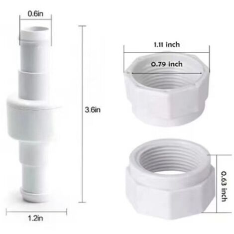 Tuyau pivotant + écrou de rechange pour robot nettoyeur de piscine Polaris 180 280 380 D20 D-20 C15 (1/5)