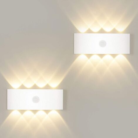 LangRay 8W Applique avec Détecteur de Mouvement,Allumage et Extinction Automatiques Applique Blanc Chaud 3000K,Lampe Mural Capteur d'éclairage pour Extérieur/Intérieur IP65-RAPANDA (1/5)